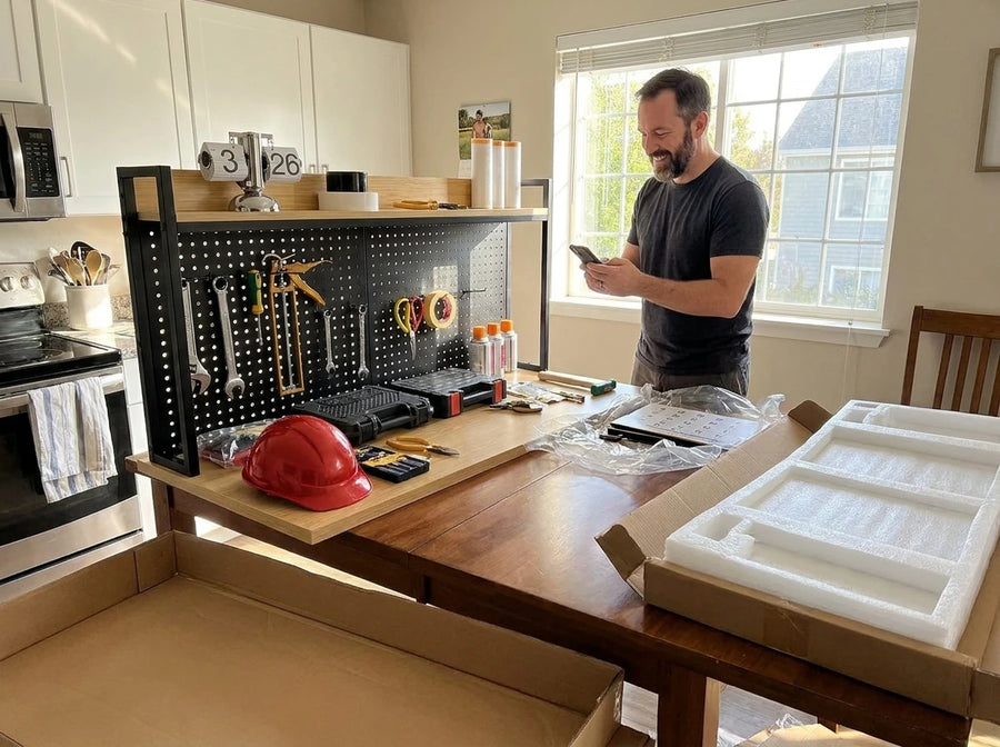 Garage equipment in a working lifestyle setting