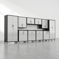10-Piece Heavy Duty Steel Garage Cabinet System — Studio Shot